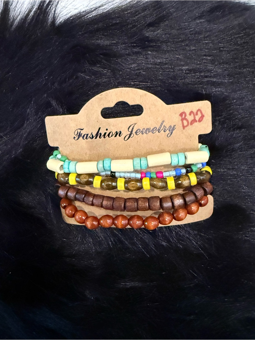 Fashion Jewelry Multicolor Beaded Bracelet Stack - Turquoise, Yellow & Brown